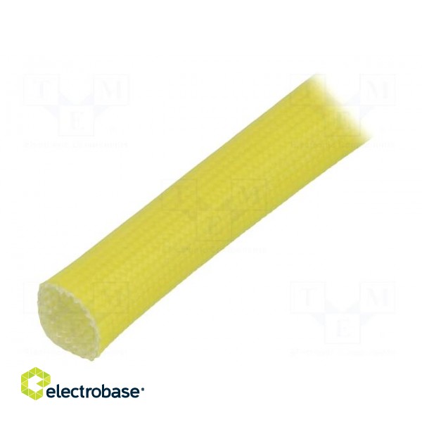 Insulating tube | fiberglass | yellow | -30÷155°C | Øint: 8mm | L: 100m