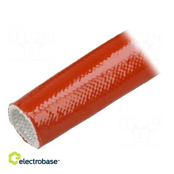 Insulating tube | fiberglass | brick red | -60÷250°C | Øint: 25mm