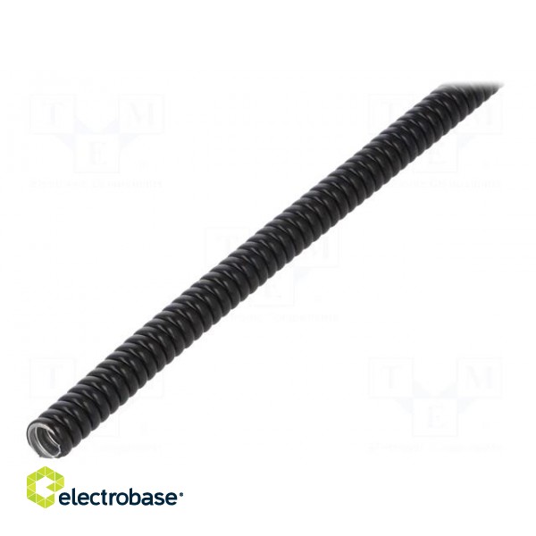 Protective tube | ØBraid : 10mm | galvanised steel | black | Len: 50m