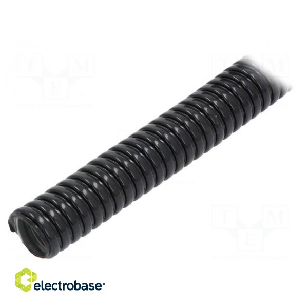 Protective tube | ØBraid : 34mm | galvanised steel | black | Len: 10m