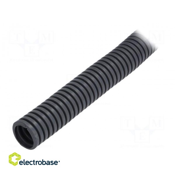 Protective tube | Size: 16 | PVC | dark grey | L: 50m | -25÷60°C | 750N