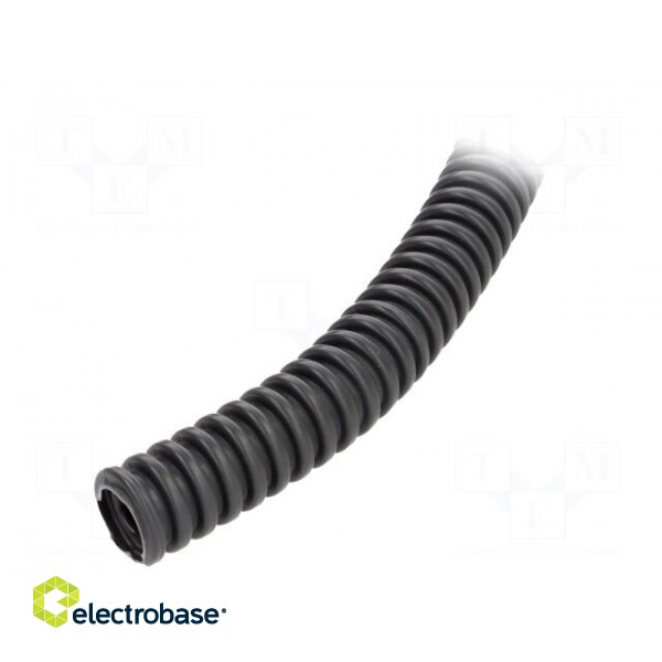 Protective tube | Size: 16 | PVC | dark grey | L: 50m | 750N | Øint: 11mm