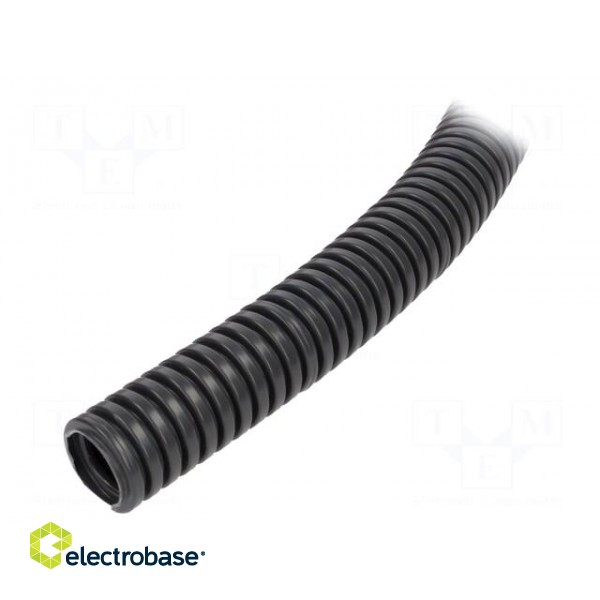 Protective tube | Size: 25 | PVC | dark grey | L: 25m | 750N | Øint: 19mm
