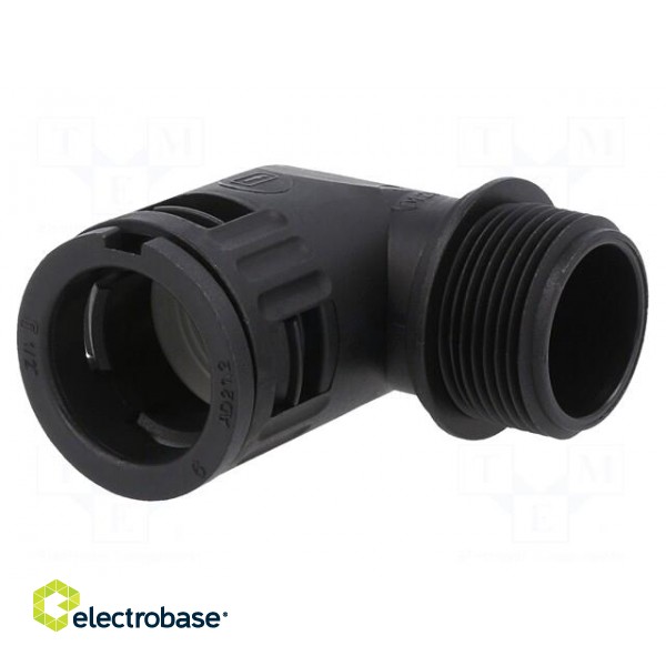 90° angled connector | Thread: metric,outside | polyamide 6 | black image 1