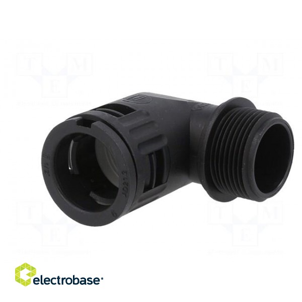 90° angled connector | Thread: metric,outside | polyamide 6 | black image 2