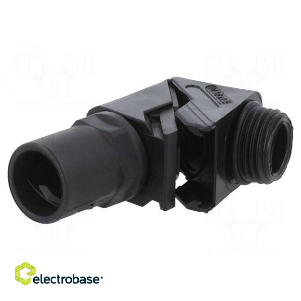 90° angled connector | Thread: metric,outside | polyamide | black фото 1
