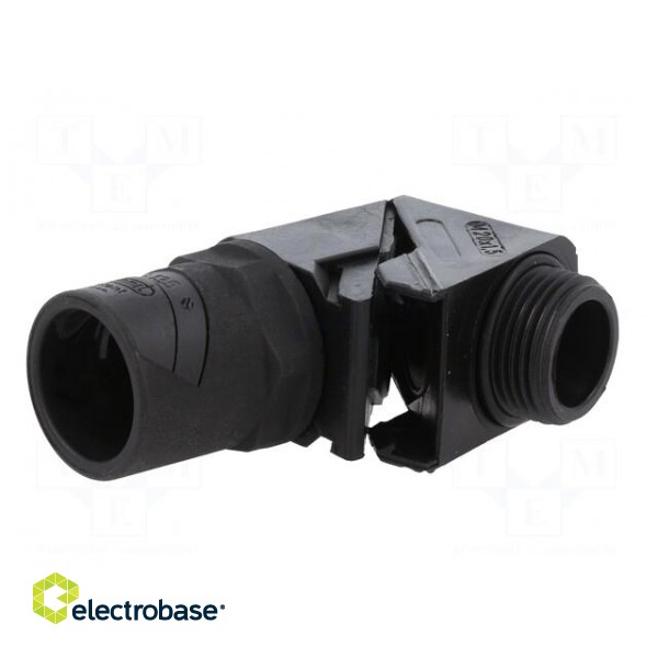 90° angled connector | Thread: metric,outside | polyamide | black фото 2