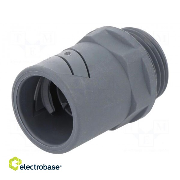Straight terminal connector | Thread: PG,outside | polyamide | grey image 1
