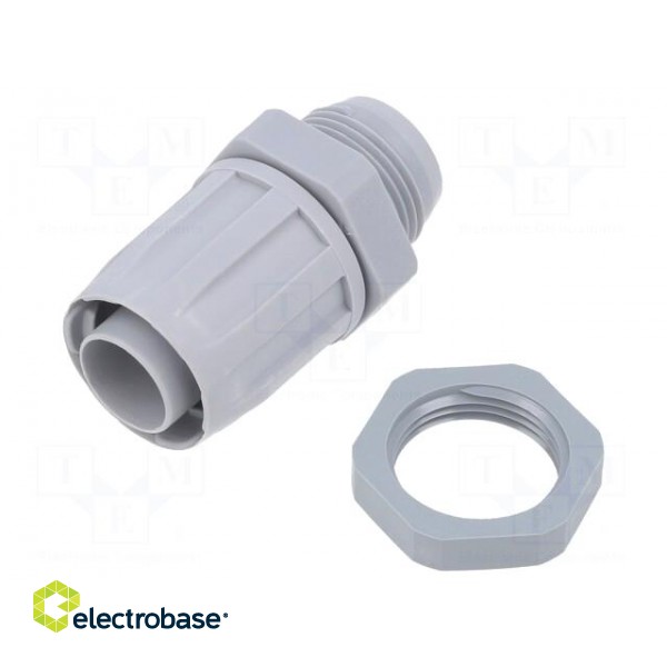 Straight terminal connector | Thread: PG,outside | polypropylene image 1