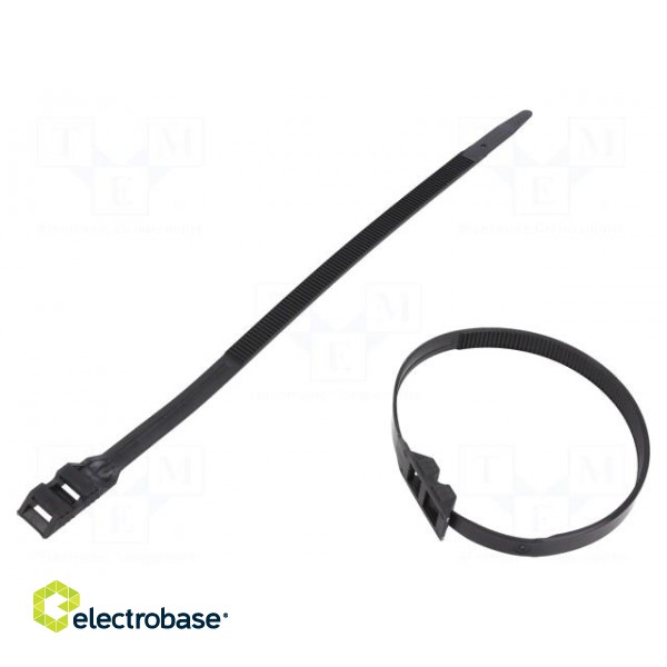 Cable tie | double lock | L: 265mm | W: 9mm | polyamide | 540N | black