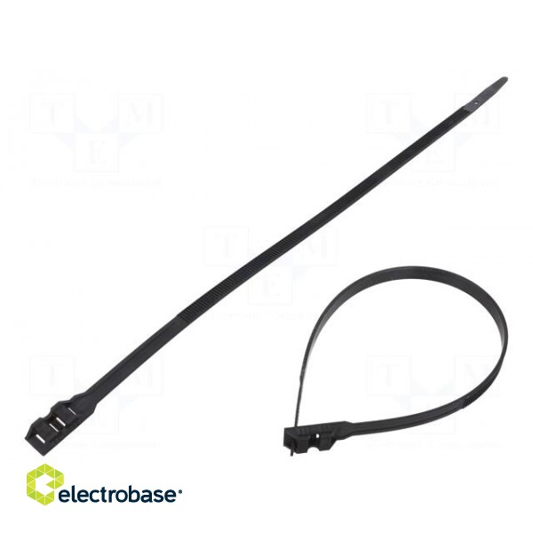 Cable tie | double lock | L: 360mm | W: 9mm | polyamide | 540N | black