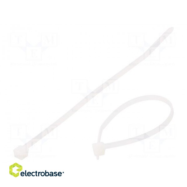 Cable tie | L: 100mm | W: 2.45mm | polyamide | 80N | natural | Ømax: 22mm