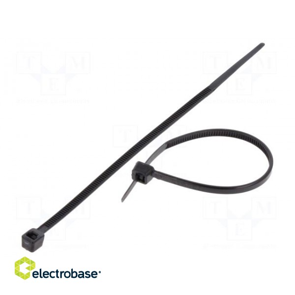 Cable tie | L: 100mm | W: 2.4mm | polyamide | 78.5N | black | Ømax: 25mm