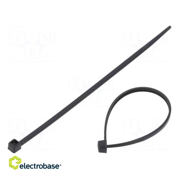 Cable tie | L: 100mm | W: 2.5mm | polyamide | 80N | black | Ømax: 20.5mm