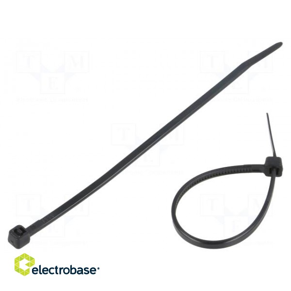Cable tie | L: 100mm | W: 2.5mm | polyamide | 80N | black | Ømax: 21mm