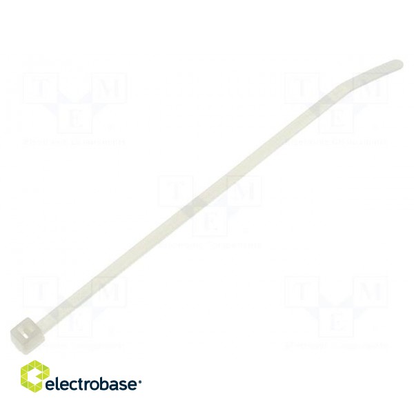 Cable tie | L: 100mm | W: 2.5mm | polyamide | 80N | natural | Ømax: 22mm