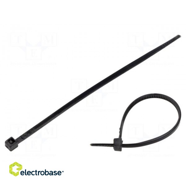 Cable tie | L: 100mm | W: 2.5mm | polyamide | black | 100pcs | -35÷85°C