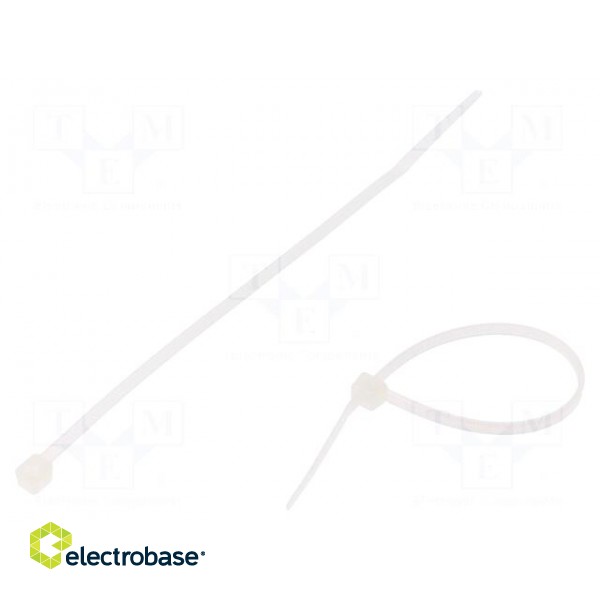 Cable tie | L: 120mm | W: 2.5mm | polyamide | 80N | natural | Ømax: 28mm