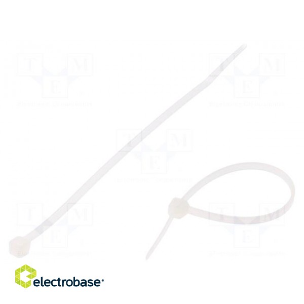 Cable tie | L: 140mm | W: 3.2mm | polyamide | 180N | natural | Ømax: 34mm