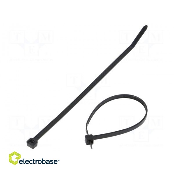 Cable tie | L: 142mm | W: 3.6mm | polyamide | 178N | black | Ømax: 35mm
