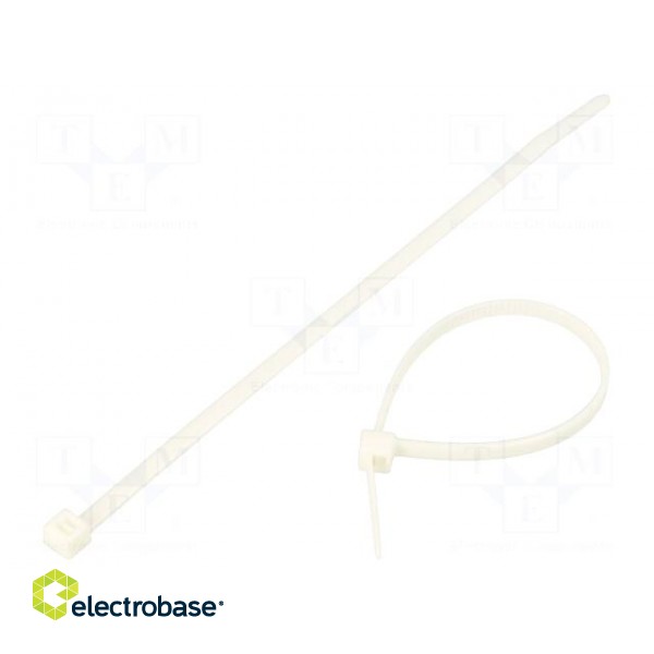 Cable tie | L: 150mm | W: 3.5mm | polyamide | 135N | white | Ømax: 35mm