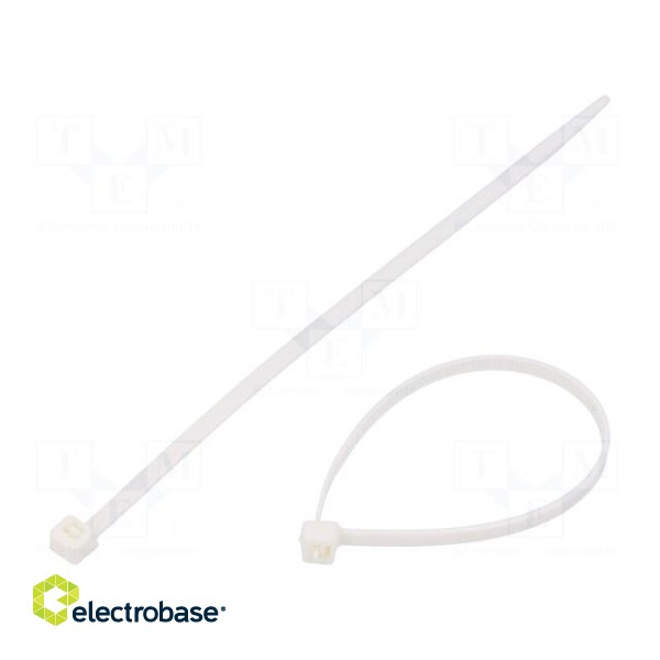 Cable tie | L: 150mm | W: 3.6mm | polyamide | 180N | white | Ømax: 36mm