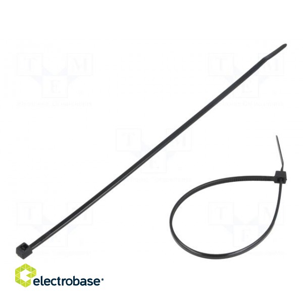 Cable tie | L: 160mm | W: 2.5mm | polyamide | 80N | black | Ømax: 41mm