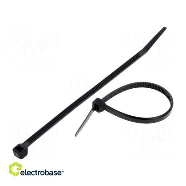 Cable tie | L: 160mm | W: 4.8mm | polyamide | 215.5N | black | Ømax: 42mm