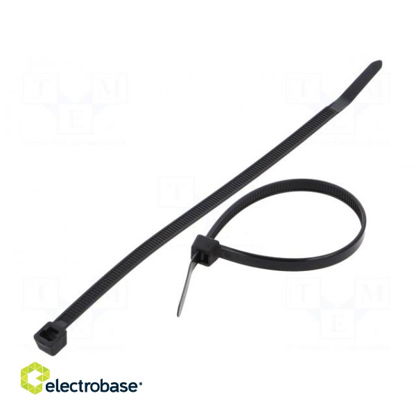 Cable tie | L: 160mm | W: 4.8mm | polyamide | 222N | black | Ømax: 40mm