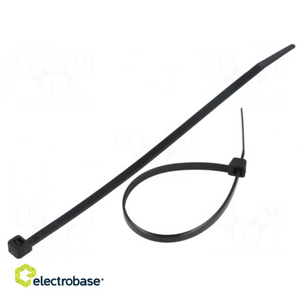 Cable tie | L: 180mm | W: 4.8mm | polyamide | 222N | black | Ømax: 42mm