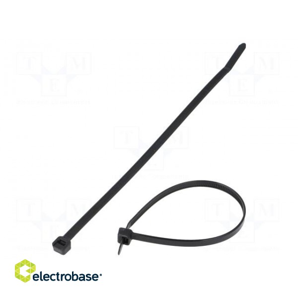 Cable tie | L: 188mm | W: 4.8mm | polyamide | 222N | black | Ømax: 48mm