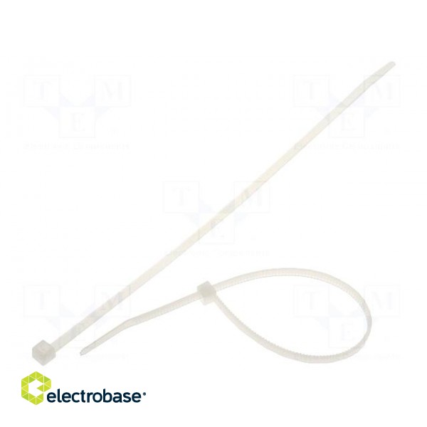 Cable tie | L: 190mm | W: 3.5mm | polyamide | 135N | natural | Ømax: 50mm