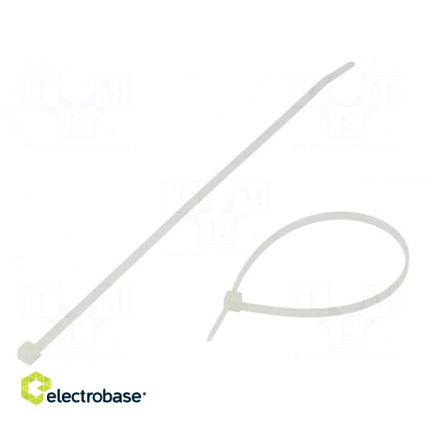 Cable tie | L: 190mm | W: 3.5mm | polyamide | 135N | natural | Ømax: 50mm