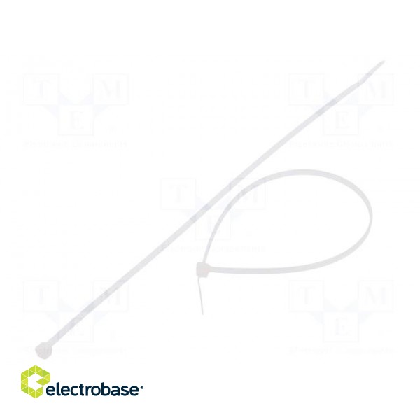 Cable tie | L: 200mm | W: 2.5mm | polyamide | 80N | natural | Ømax: 50mm