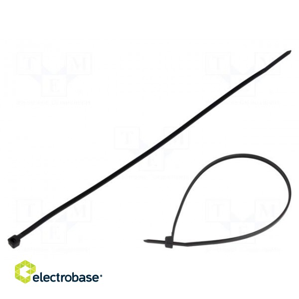 Cable tie | L: 200mm | W: 2.5mm | polyamide | black | 100pcs | -35÷85°C