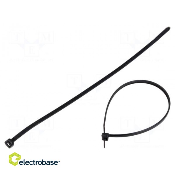 Cable tie | L: 200mm | W: 3.5mm | polyamide | black | 100pcs | -35÷85°C