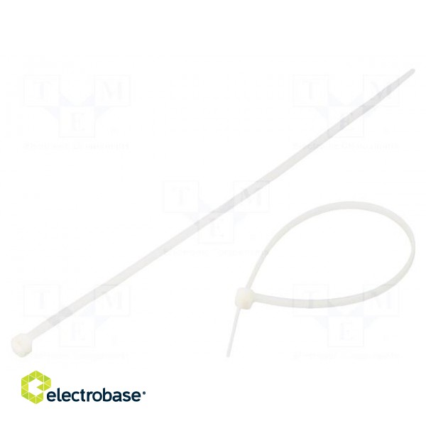 Cable tie | L: 200mm | W: 3.6mm | polyamide | 180N | natural | 100pcs.