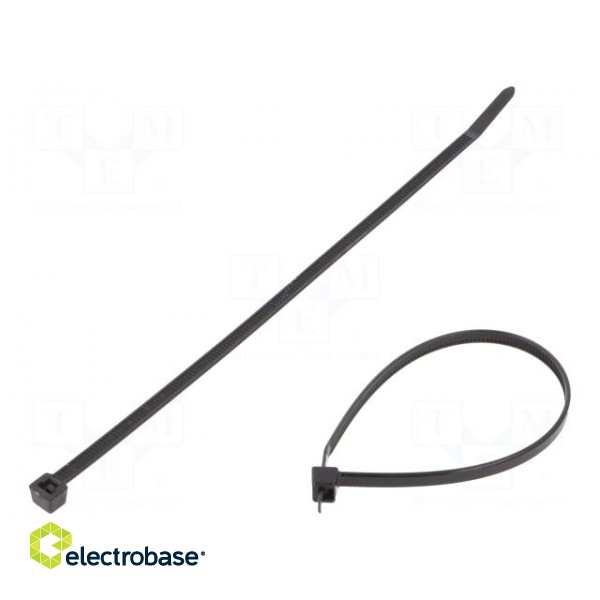 Cable tie | L: 200mm | W: 4.6mm | polyamide | 225N | black | Ømax: 50mm
