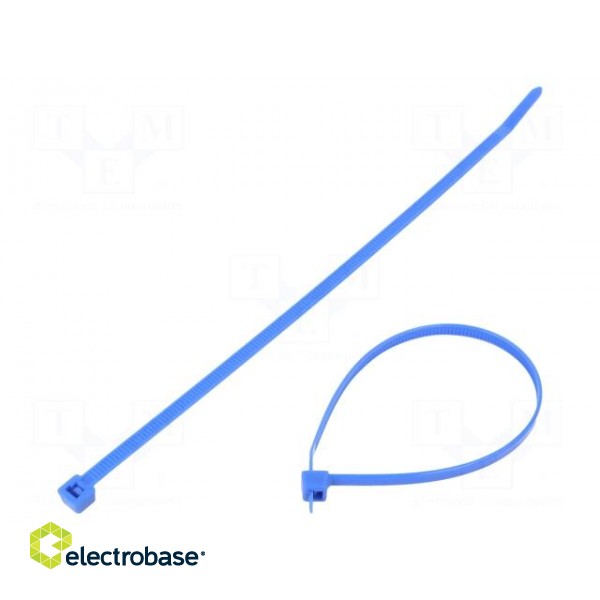 Cable tie | L: 200mm | W: 4.6mm | polyamide | 225N | blue | Ømax: 50mm | T50R