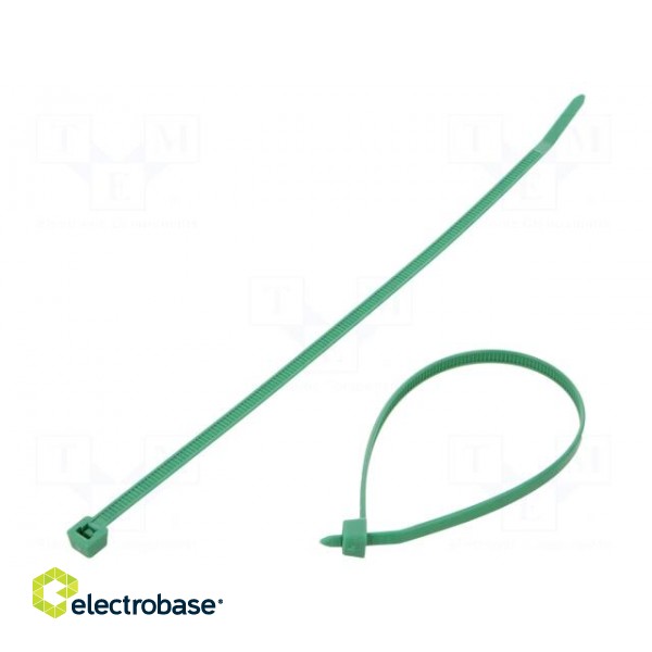 Cable tie | L: 200mm | W: 4.6mm | polyamide | 225N | green | Ømax: 50mm