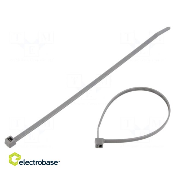 Cable tie | L: 200mm | W: 4.6mm | polyamide | 225N | grey | Ømax: 50mm | T50R