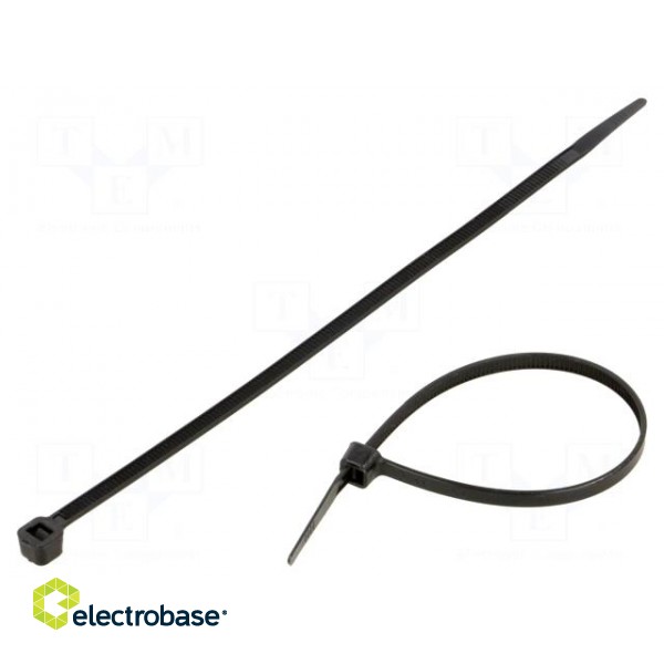 Cable tie | L: 200mm | W: 4.8mm | polyamide | 220N | black | 100pcs.