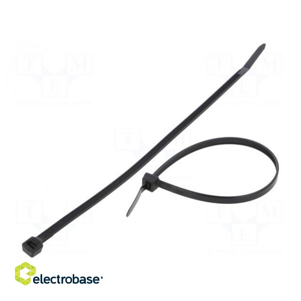 Cable tie | L: 200mm | W: 4.8mm | polyamide | 222N | black | Ømax: 50mm