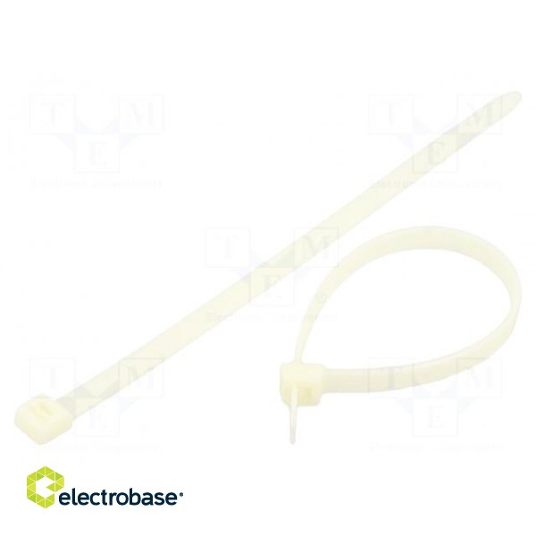 Cable tie | L: 200mm | W: 7.6mm | polyamide | 380N | natural | 100pcs.