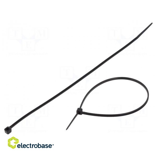 Cable tie | L: 203mm | W: 2.5mm | polyamide | 78.5N | black | Ømax: 55mm