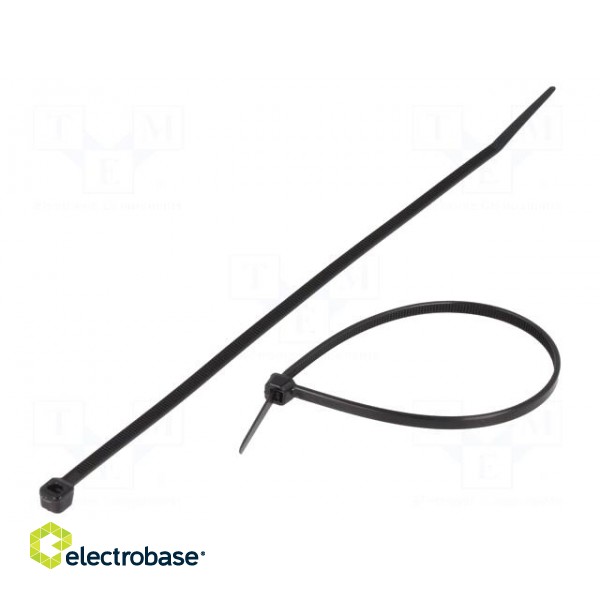 Cable tie | L: 203mm | W: 3.6mm | polyamide | 176.5N | black | Ømax: 55mm