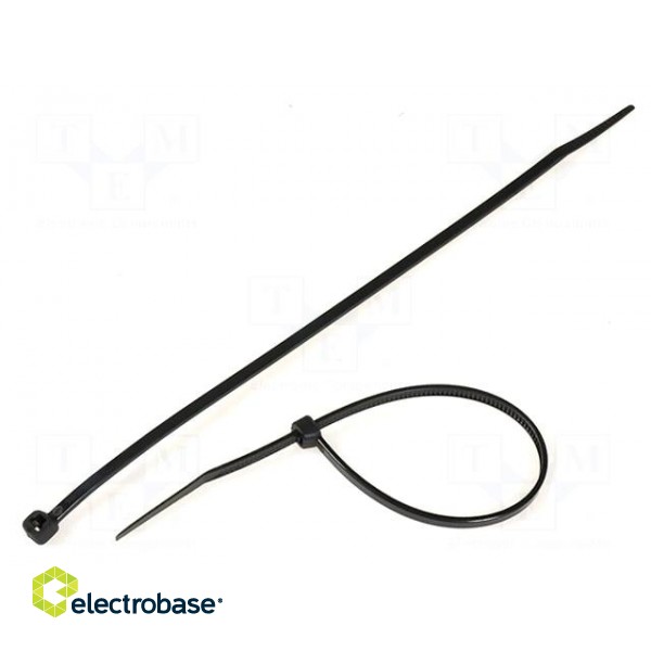 Cable tie | L: 203mm | W: 3.6mm | polyamide | 176.5N | black | Ømax: 55mm