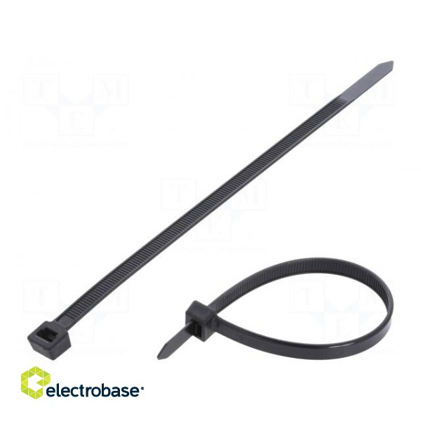 Cable tie | L: 213mm | W: 7.6mm | polyamide | 533N | black | Ømax: 58mm