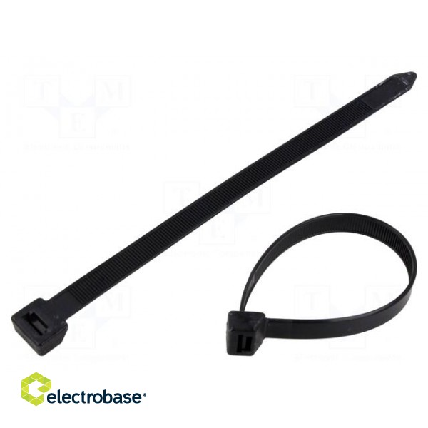 Cable tie | L: 230mm | W: 12.4mm | polyamide | 1200N | black | Ømax: 57mm