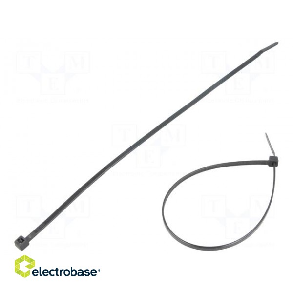 Cable tie | L: 250mm | W: 3.6mm | polyamide | 177N | black | Ømax: 66mm
